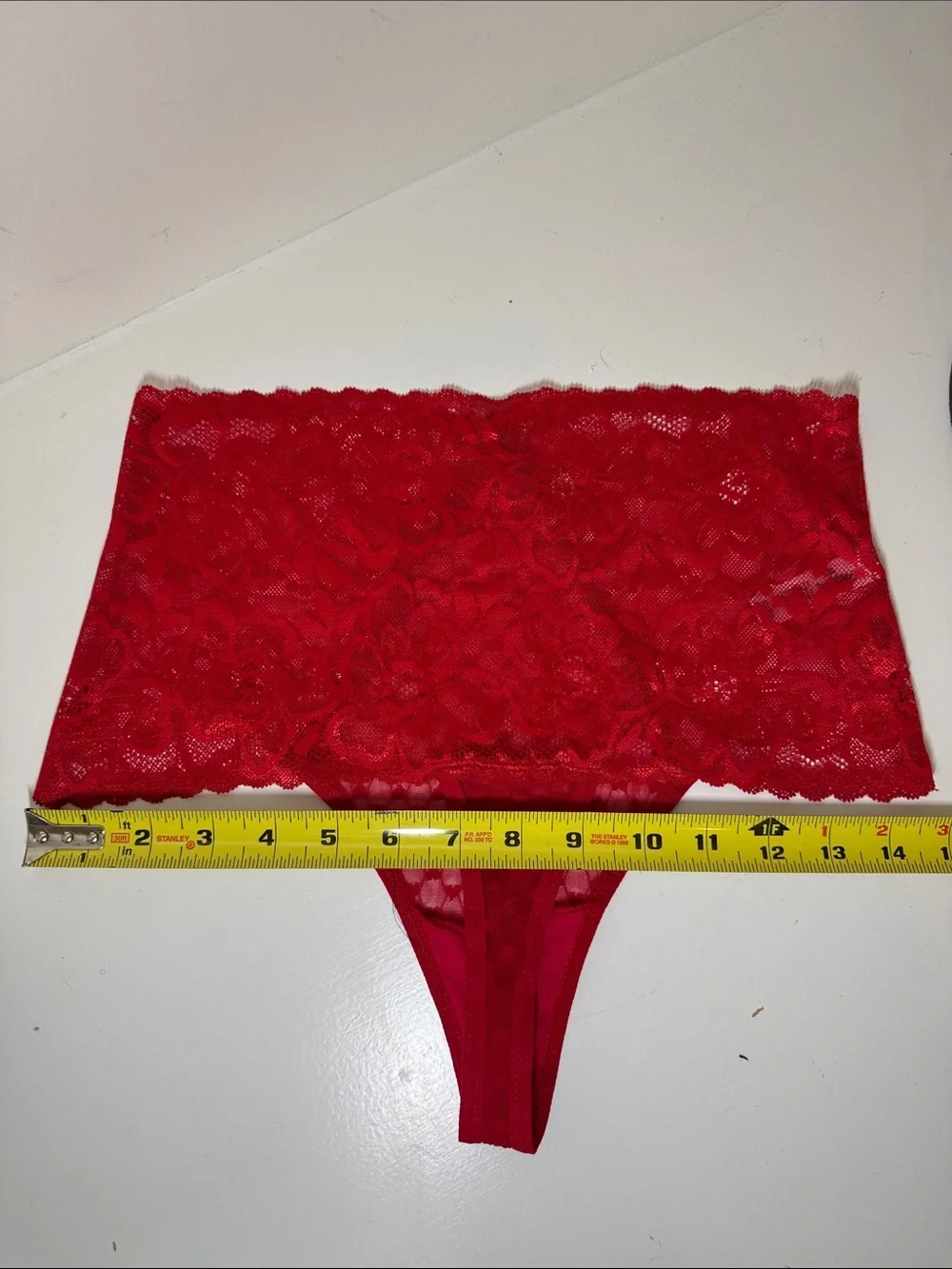 Mapale red lace bralette and panty set. ML.